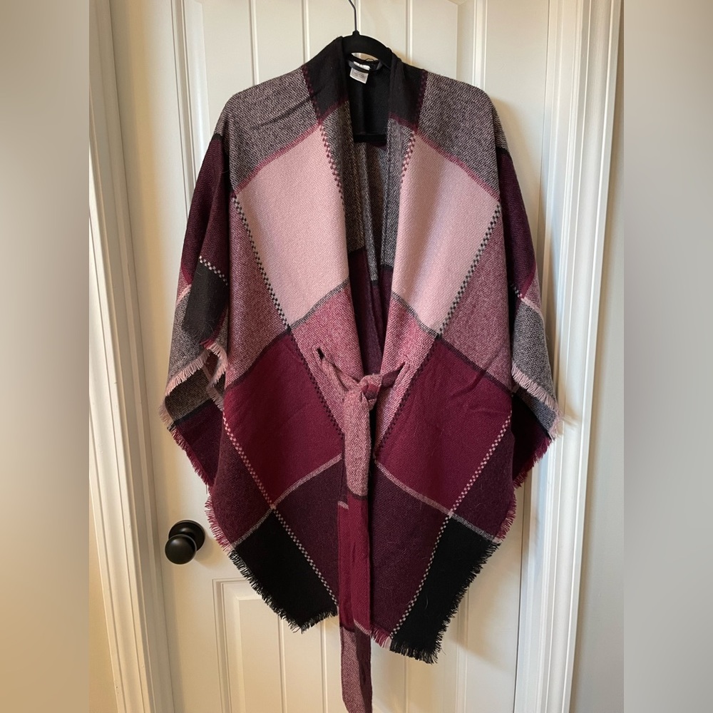 Burgundy poncho